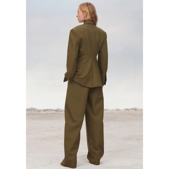 Zara | 100% Wool Fitted Blazer In Dark Camel - Picture 3 of 14